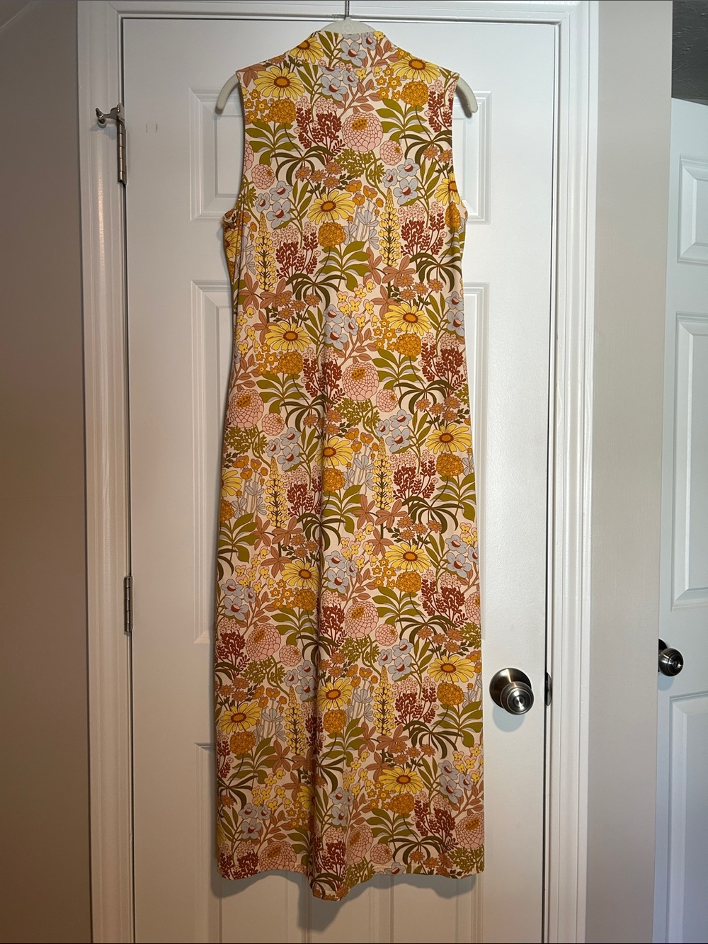 Spartina 449 Nora Sleeveless White Eyelet Lace Trim Floral Maxi Dress Women's M - Picture 2 of 7